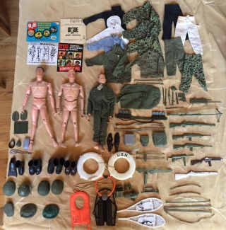 1964 Vintage Gi Joes 1966 Marx All American Fighter Plus Accessories