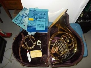 Vintage Getzen Elkhorn Single French Horn ? Extra Parts