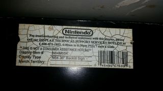 Nintendo 64 Retail Display sign - N64M65K - Vintage 2