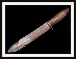 Antique American Civil War Era Confederate Fighting Bowie Knife Ided On The Grip