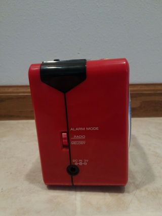 Vintage Sony ICF - A10W Alarm Clock Radio RED 4