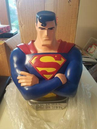 Superman Statue /bust 18 " Wbss - Warner Bros Store - Rare - Hard To Find