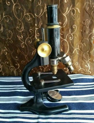 Bausch & Lomb Optical Co Microscope Vintage 1915 Antique Brass