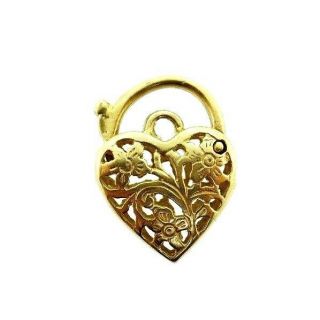 Antique 14k Yellow Gold Heart Locket Charm Circa 1900s