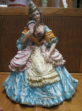 Large Vintage Capodimonte Woman/lady Figurine Made In Italy 15 " H Marked N