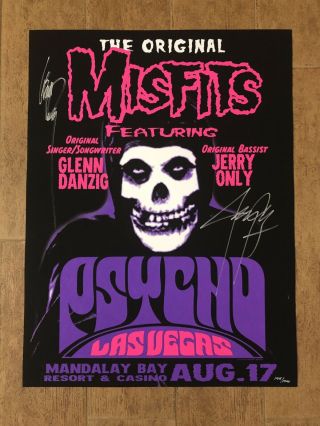 Misfits Signed Psycho Las Vegas Poster 6/17/2019 Rare 145 Danzig Autographed