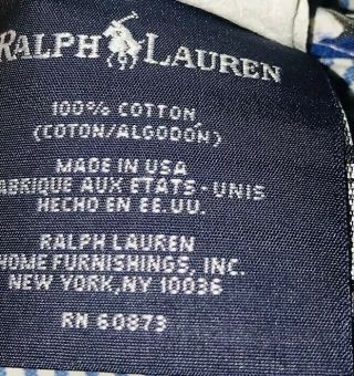 RALPH LAUREN Vintage Comforter Polo Bear Stripe TWIN Blanket Blue 2