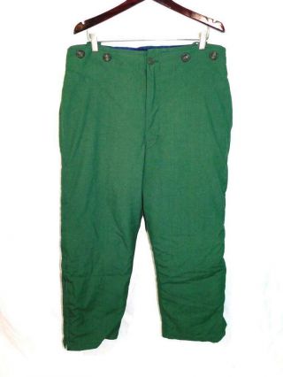Vintage Alyeska Arctic Wear Snow Pants M Green Down Insulated Alaska Pipeline Md