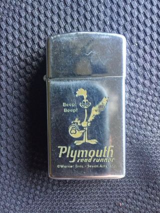 Vintage Rare Plymouth Road Runner Zippo Beep Beep Tobacco Advertising