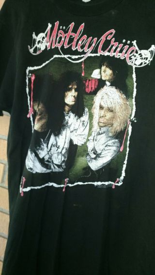 Rare 1989 Motley Crue Vintage Concert Tour T - Shirt (l) 80s Glam Rock Metal