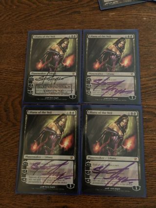 4x Liliana Of The Veil Signed - Innistrad Mythic Rare - Nm - Vlp -