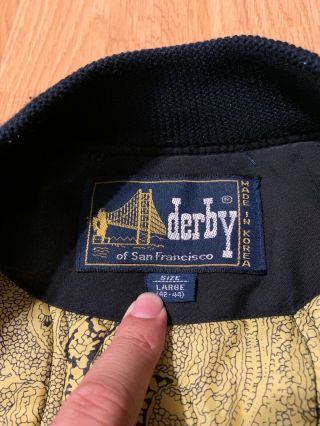 Vintage Derby Of San Francisco Black Bomber Jacket Size Men’s Large 8