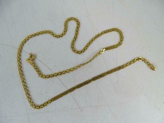 Vintage 14k Solid Yellow Gold Necklace Chain 17.  5 " Long 6 Grams Italy Bicycle