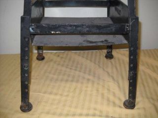 Vintage INDUSTRIAL STOOL Adjustable Metal Chair Seat Steampunk Factory Shop 2