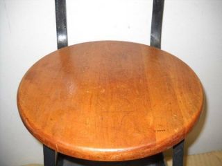 Vintage INDUSTRIAL STOOL Adjustable Metal Chair Seat Steampunk Factory Shop 3