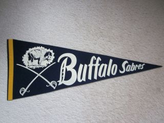 Vintage Rare 1970 Buffalo Sabres First Hockey Pennant Aud Buffalo N Y Nhl