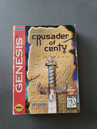 Crusader Of Centy,  (authentic Game And Box) Sega Genesis Rare