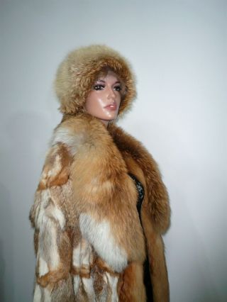 Vintage Real Red Fox Fur Coat Jacket Лиса Volpe Renard Lynx 8 - 10 - 12 - 14