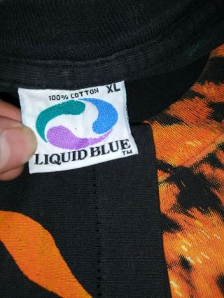 Vtg Liquid Blue Tiger all over print 90’s USA men’s XL T - shirt 1995 2