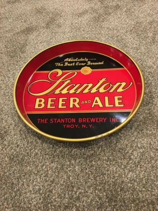 Vintage Stanton Beer And Ale 12” Beer Tray; Stanton Brewery,  Troy Ny; Stunning