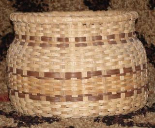 Vintage Native American Cherokee Indian Bradley Signed Handmade White Oak Basket