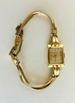 Vintage Swiss Made Juvenia 14k Solid Gold Ladies Watch