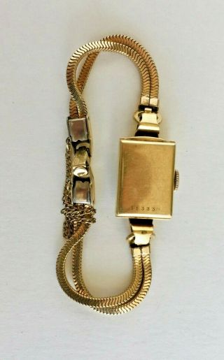 Vintage Swiss Made Juvenia 14K Solid Gold Ladies Watch 2