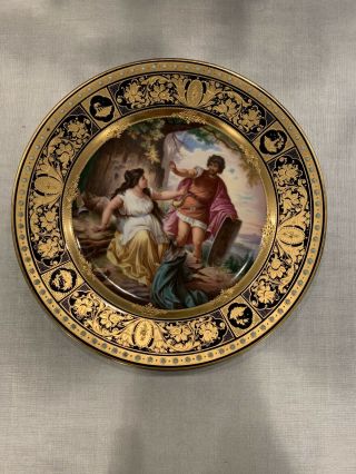 Antique Plaque Plate Portrait Gem Rounded Royal Vienna