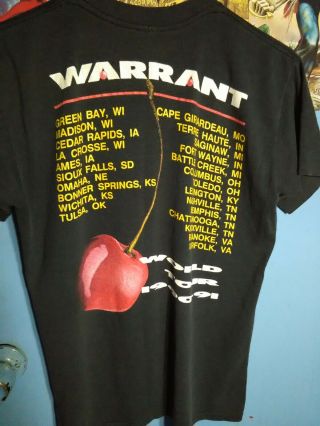 1990 VINTAGE Warrant Cherry Pie Tour Shirt U.  S 2