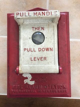 Vintage Red Gamewell Fire Alarm Pull Station Box