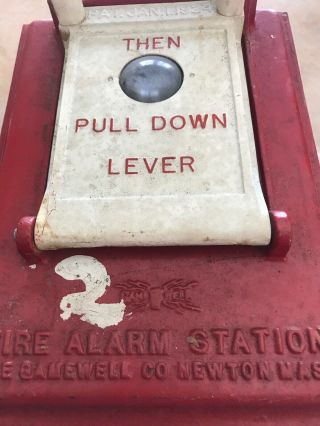 Vintage Red Gamewell Fire Alarm Pull Station Box 2