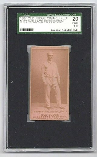 1887 N172 Old Judge Wallace Fessenden Umpire National Lg.  Sgc 20 Fair 1.  5 Rare
