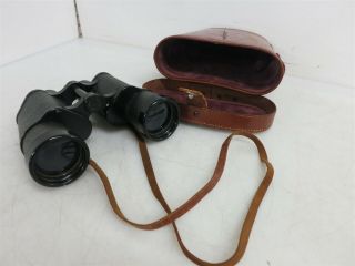 Vintage Bushnell Ffatherlight Binoculars No.  1177 10x50mm W/tpgrain Leather Case