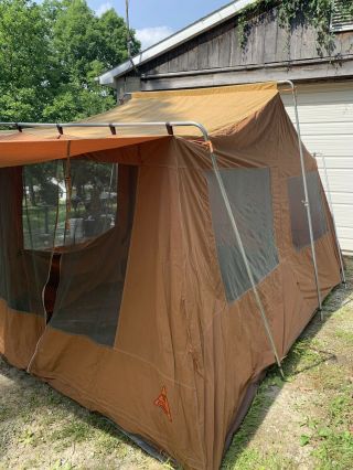 Vintage Camel Family Cabin Tent Canvas Deluxe Sunset 10 X 16 2 Room Sleeps 9