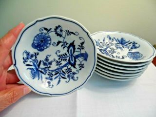 8 Vtg Blue Danube Onion Pattern Porcelain Fruit/dessert Bowls 5 3/8 " Banner