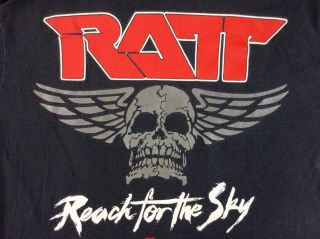 Ratt 1988 Reach for the Sky Vintage Band T Shirt RARE Authentic Size Large 6