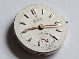 V Scarce Vintage C1940s Rolex Oyster Precision Movement Dial Hands,  Running