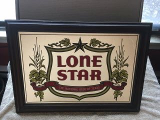 Vintage Lone Star Lighted Bar Mirror,  Signs & Glassworks,  San Marcos,  Ca,  15x21 "