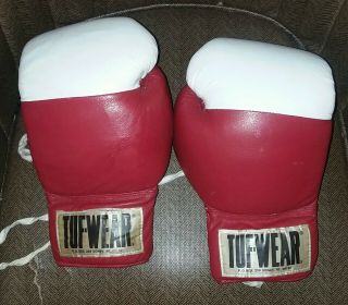 Vintage Tuf - Wear Red & White Lace Up Boxing Gloves Igot 10xl
