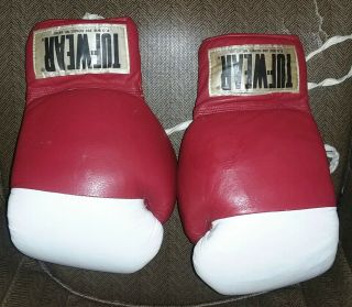 Vintage Tuf - Wear Red & White Lace Up Boxing Gloves IGOT 10XL 2
