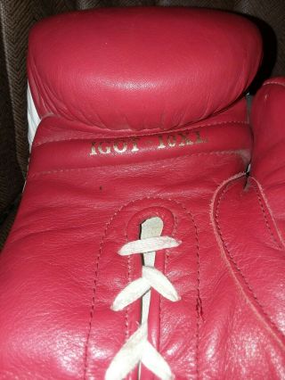Vintage Tuf - Wear Red & White Lace Up Boxing Gloves IGOT 10XL 3