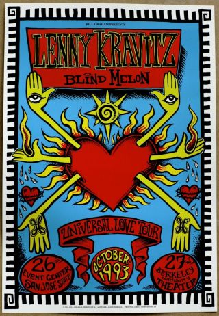 Lenny Kravitz Blind Melon Universal Love Tour Vintage Poster 1993