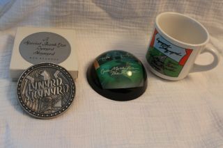 Rare Lynyrd Skynyrd Memorabilia - - Mug,  Coin And Paper Weight - - Triple Play