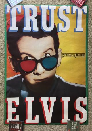1981 Elvis Costello Promo Display Poster Trust Vintage Clash Ramones Sex Pistols