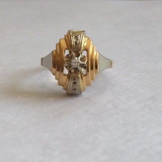 Antique Diamond 18k Gold & Platinum Art Deco Ring