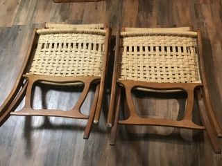 Hans Wegner Style Rope Folding Chairs in the style of model JH 512 6