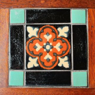 Vintage Mission Style California Pottery Tile Top Table Catalina Monterey 16x16” 2