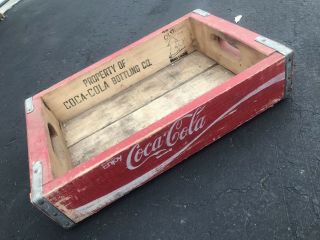 5 Vintage 1970’s Red Coke Coca Cola Wood Soda Pop Case Crate Graphics Inside 2