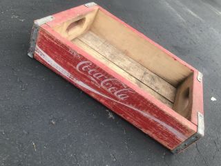 5 Vintage 1970’s Red Coke Coca Cola Wood Soda Pop Case Crate Graphics Inside 5