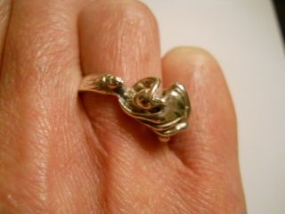 Vintage 925 Sterling Silver Nude Man & Woman Love Ring Size 6